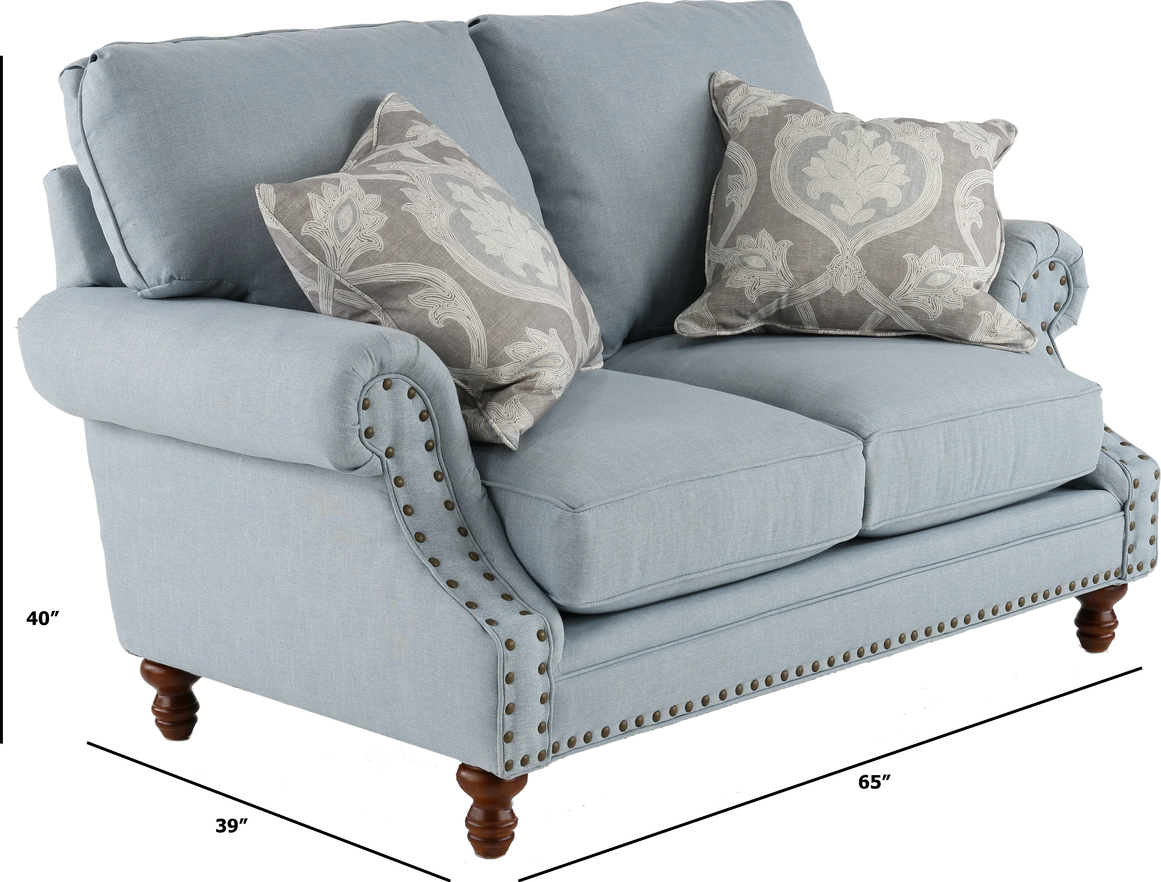 Ashford Light Blue Loveseat