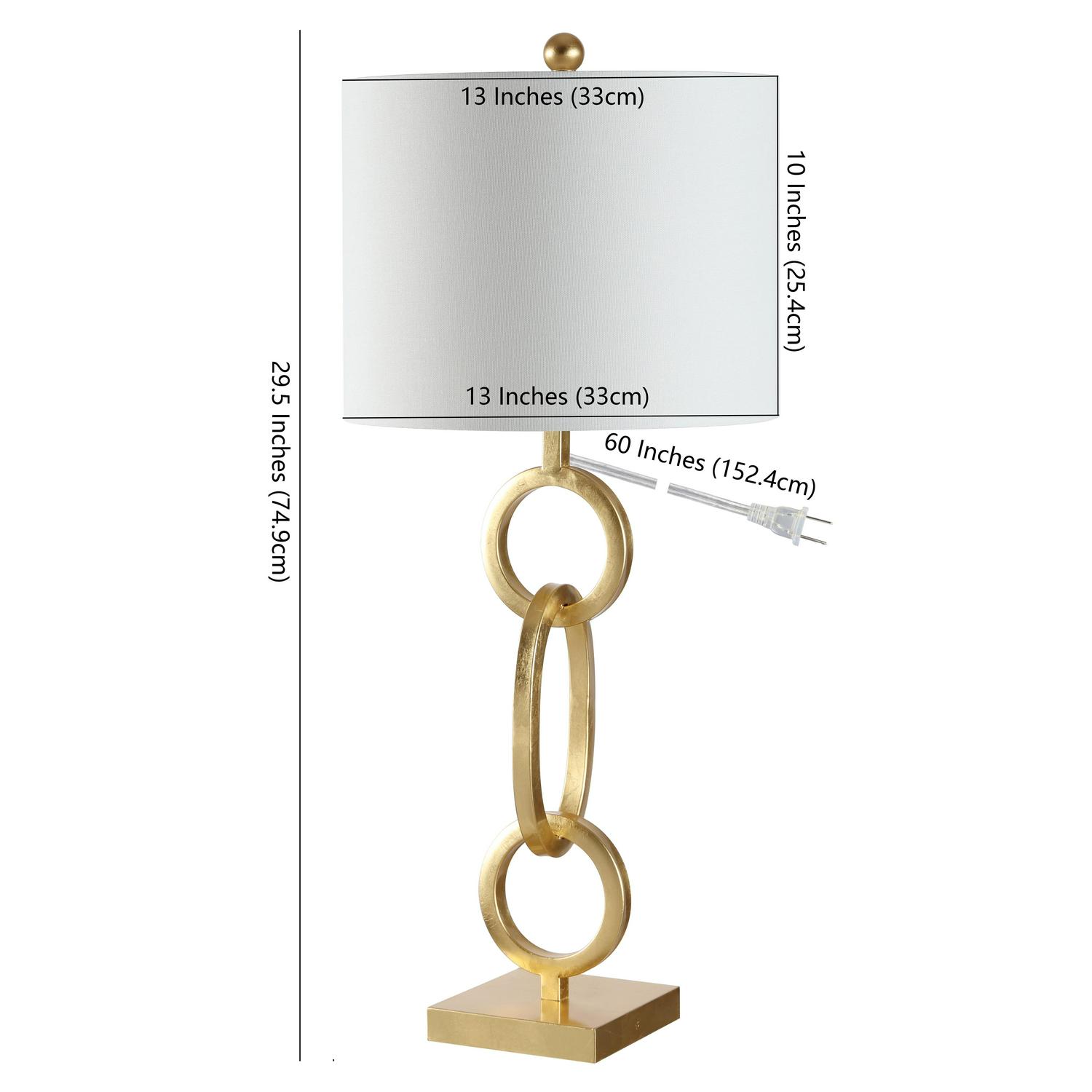 Safavieh Alaia 32 in. Round Chain Iron Table Lamp， Gold