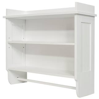 REDMON Since 1883 Contemporary Country 23.5 in. W Wall Shelf with Towel Bar in White 5225WH