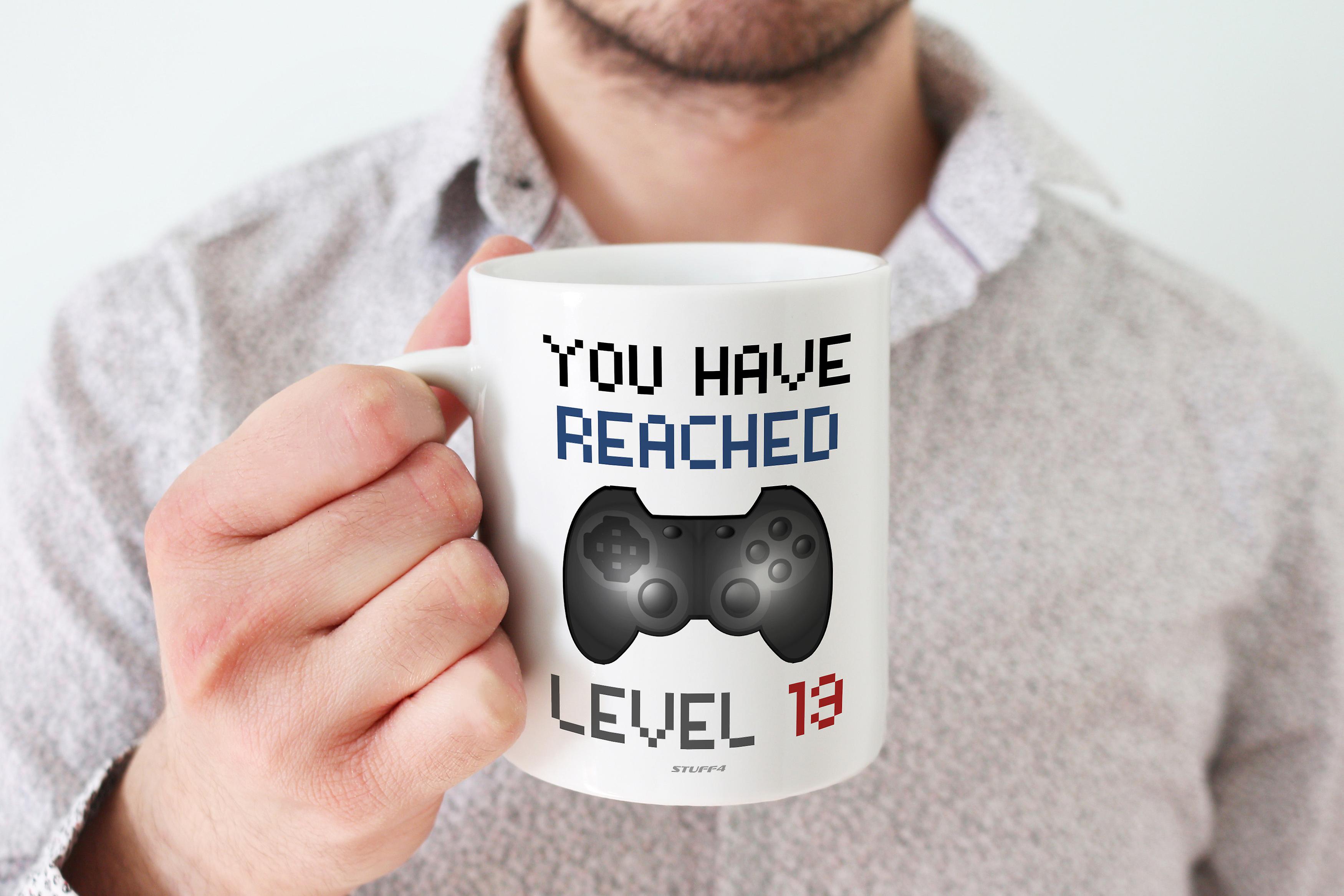 13th Birthday Gamer Mug Level 13 Retro Video Game Gaming Novelty Gift Boys Girls 11oz Premium Cup