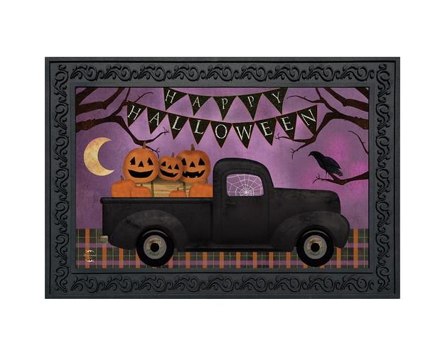 Briarwood Lane Halloween Truck Doormat Jack O x27 lanterns Indoor O