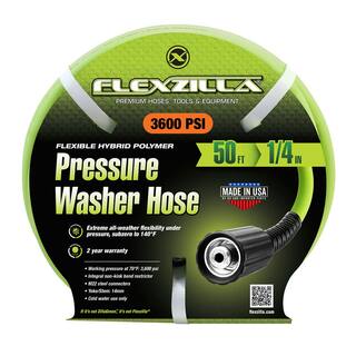 Flexzilla 14 in. x 50 ft. 3600 PSI Pressure Washer Hose with M22 Fittings HFZPW36450M