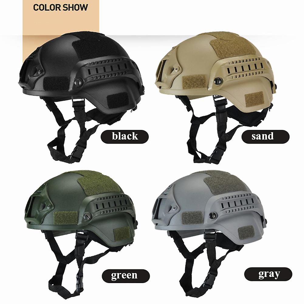 Military Tactical Airsoft Paintball Helmet Head Protection With Night Vision Sports Camera Bracket Desert Color