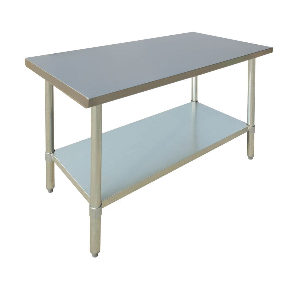 Central Exclusive Stainless Steel Work Table Flat Top With Half-Square Edge - 60