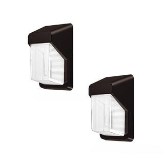 PROBRITE 150W Equivalent Integrated LED Bronze Outdoor Vertical Wall Pack Over Door Light 3000 Lumens (2-Pack) PRWX30-V-PC-4K-BZ-2PK