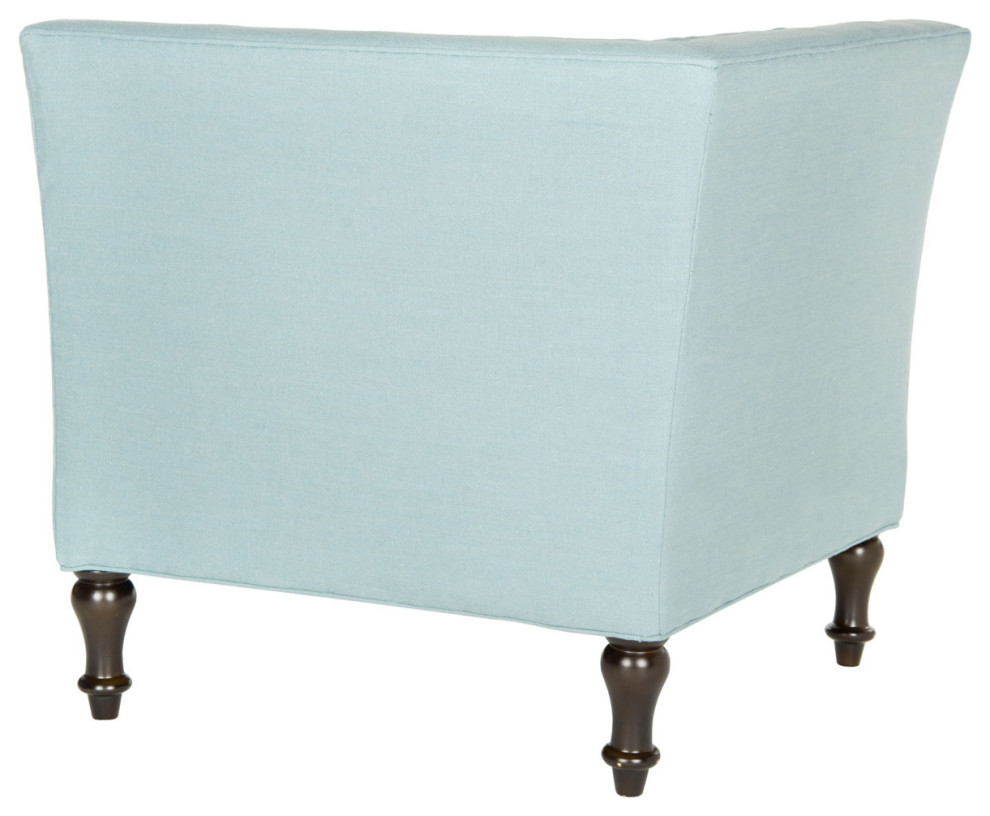 Christopher Tufted Corner Chair Sky Blue   Traditional   Armchairs And Accent Chairs   by Peachtree Fine Furniture  Houzz