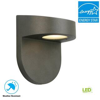 Hampton Bay Black Outdoor LED Wall Lantern Sconce with Frosted Glass ILW1691L-3