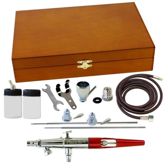 Paasche VLST 3WC Wood Box Set w/ VLSTPRO    Thr...