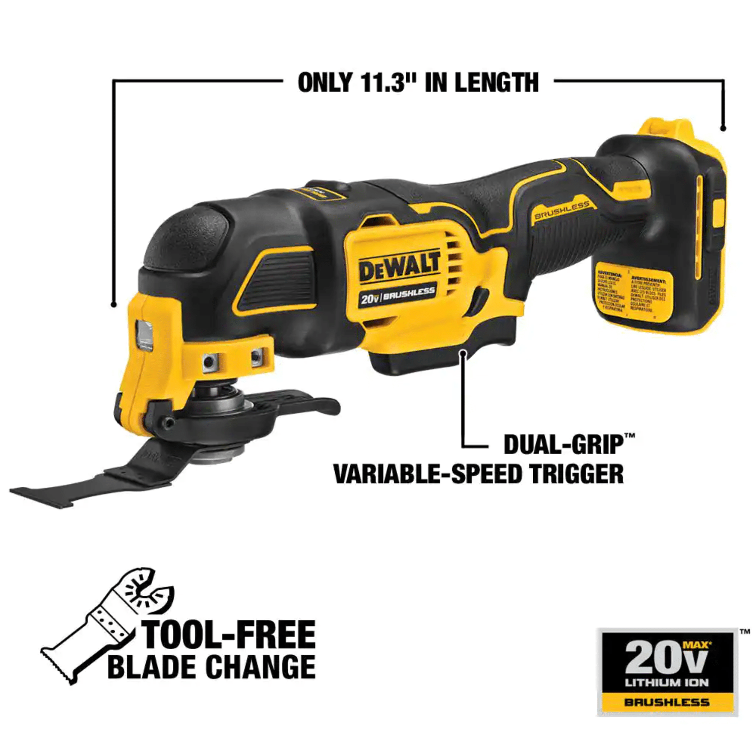 Dewalt Atomic 20v Max Cordless Brushless Compact 1/2 in. Drill/Driver， (2) 20V 1.3Ah Batteries and Oscillating Tool