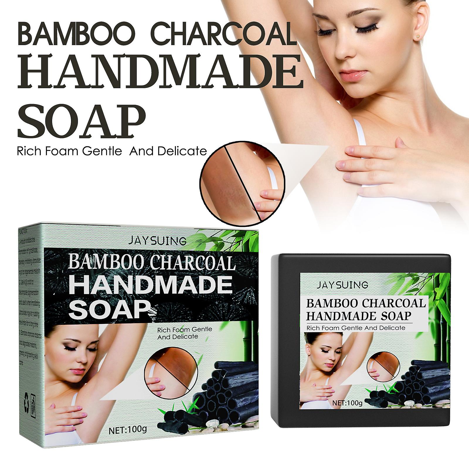 Bamboo Charcoal Handmade Soap Lightens Melanin Precipitation At The Armpit Joint And Bamboo Charcoal Soap Body Cleanses