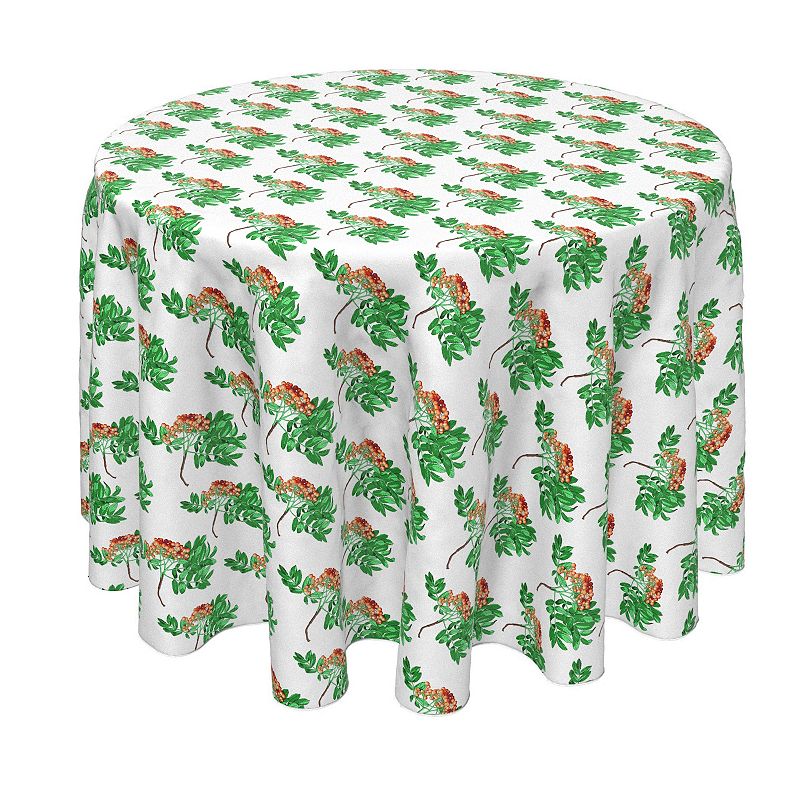 Round Tablecloth， 100% Polyester， 60 Round， Rowan Tree Silhouettes