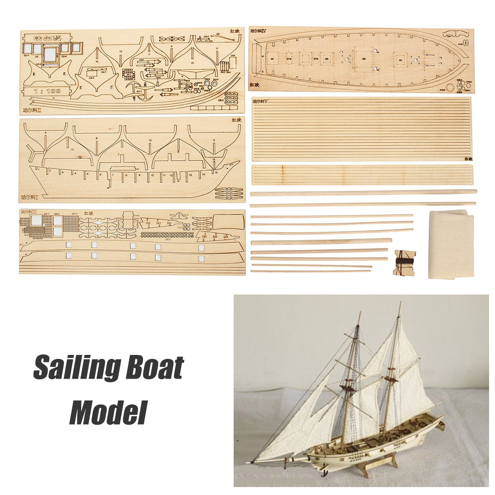 Carevas DIY Model Kits， Ship Assembly Model，Wooden Sailing Boat Scale Model Toys Gifts for Kids Adults