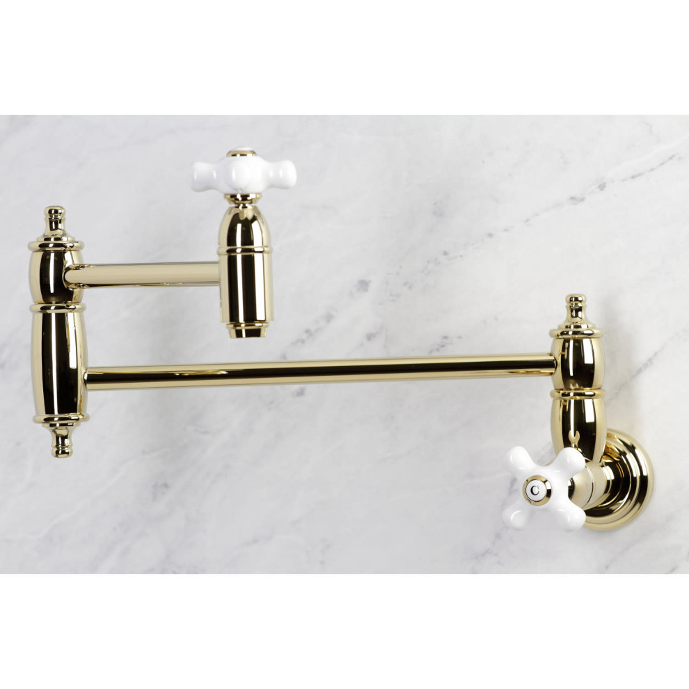 Kingston Brass KS310.PX Restoration 3.8 GPM 1 Hole Wall Mounted   Traditional   Pot Fillers   by Buildcom  Houzz