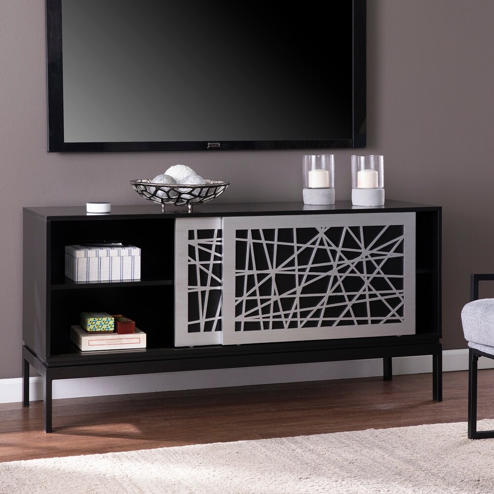 SEI Furniture Albers Contemporary Black Wood Media TV Stand for TV's up to 54\