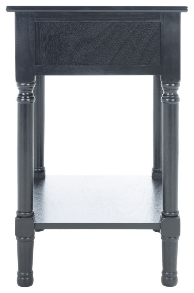 Nate One Drawer Accent Table Black   Traditional   Side Tables And End Tables   by AED Luxury Home Decor  Houzz