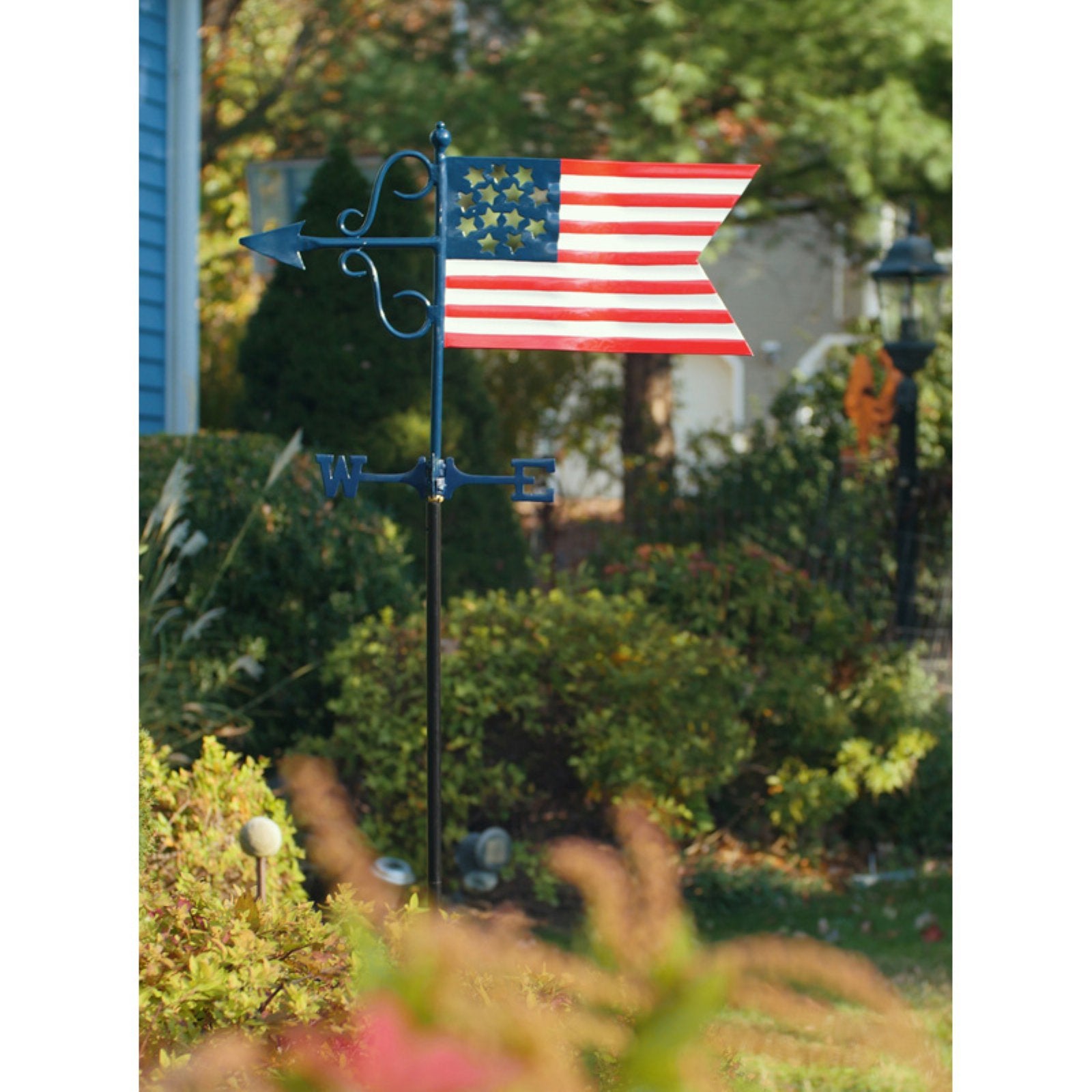 Americana Flag Garden Weathervane - w/Garden Pole by Good Directions