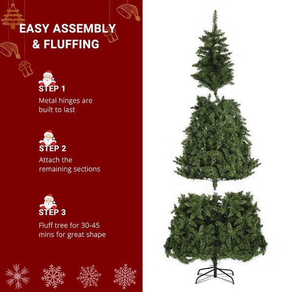 7.5 Ft PreLit LED Artificial Christmas Tree with 600 LED Lights