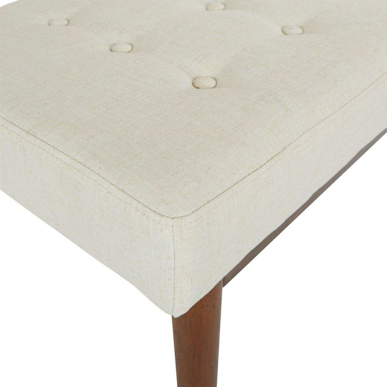 OSP Home Furnishings West Park Bench in Linen Fabric with Coffee Finished Legs  Crowdfused