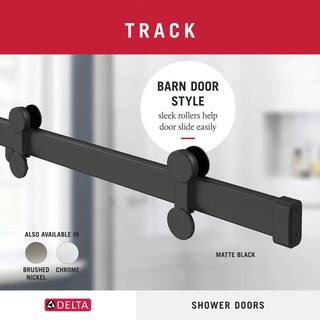 Delta Paxos 60 in. W x 62-14 in. H Sliding Frameless Bathtub Door in Matte Black with 516 in. (8 mm) Clear Glass SD5758474