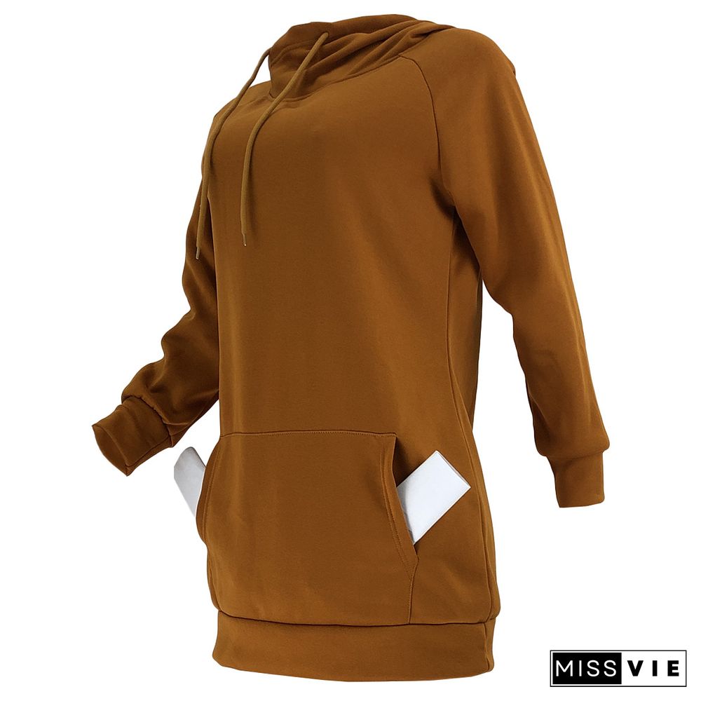 Hooded Warm Sweatshirt Long Sleeve Sports Dress