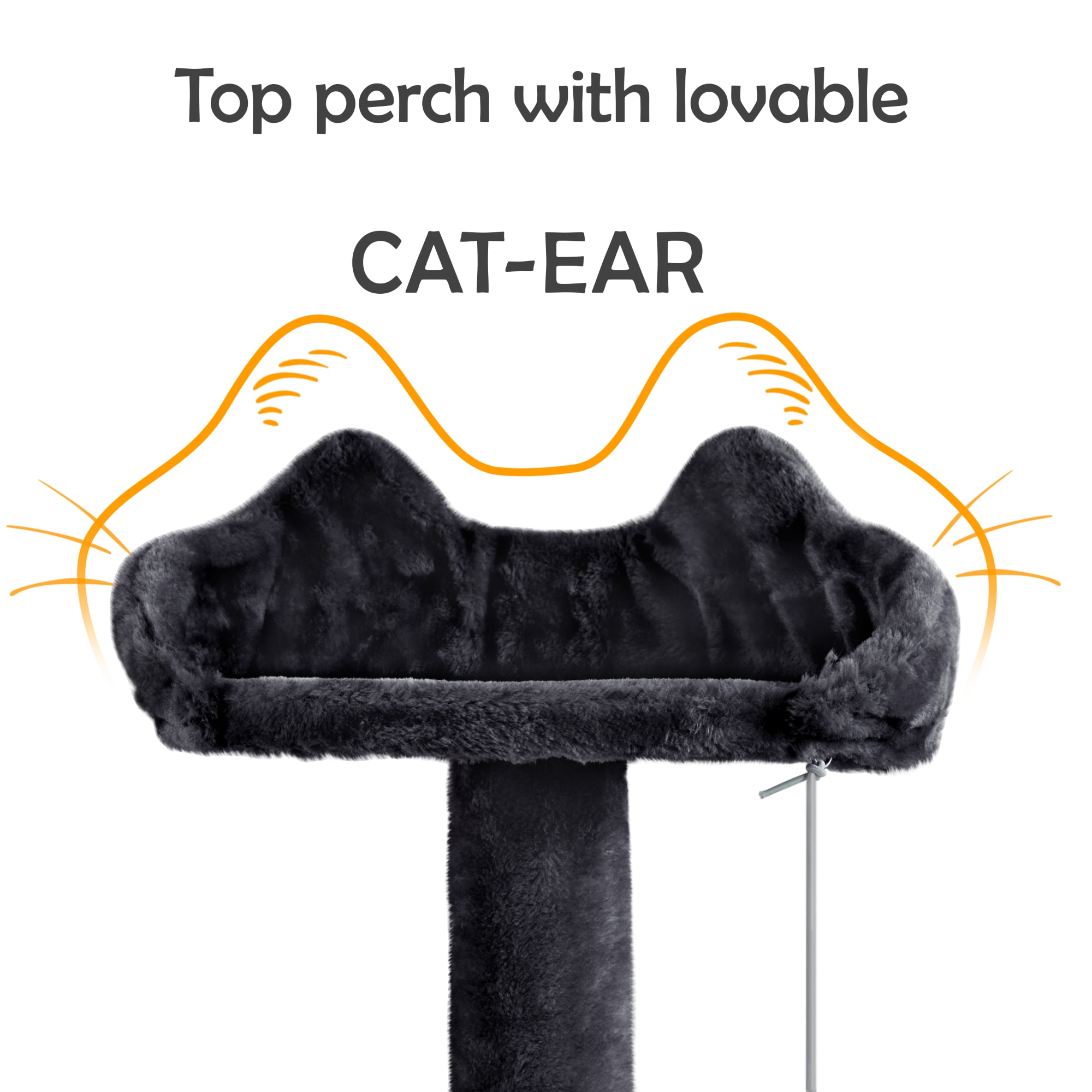 Topeakmart Black Plush Cat Tree with 2 Condos for Kittens， 55