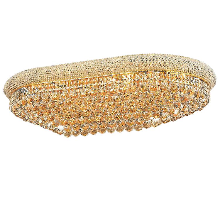 Phube Empire Gold Crystal Ceiling Light Luxury Ellipse Shape Lighting K9 Crystal Ceiling Lamp