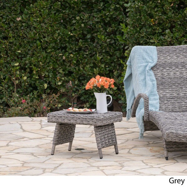 Thira Outdoor Aluminum Wicker Accent Table by Christopher Knight Home