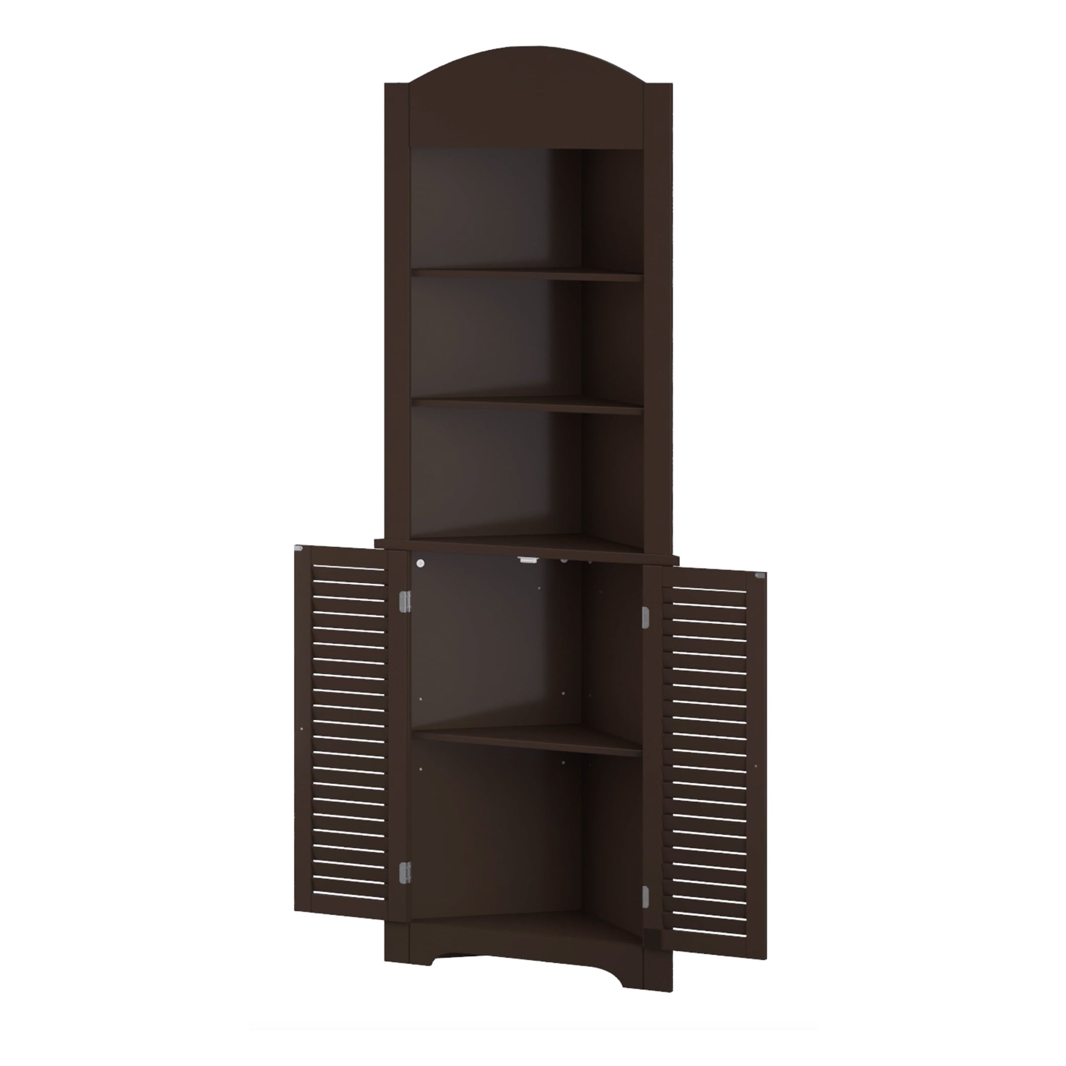 RiverRidge Home Ellsworth Collection - Tall Corner Storage Cabinet, Espresso