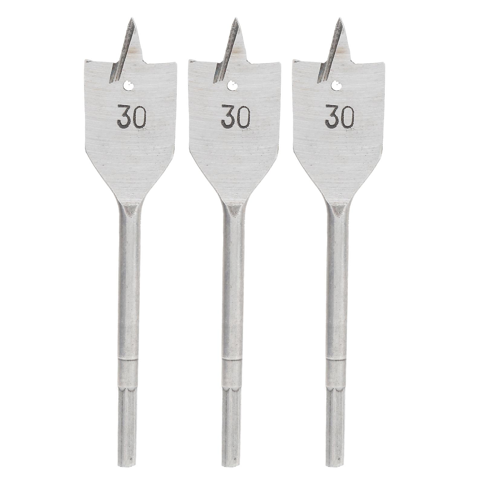 3pcs Flat Wood Drill Bit Set Spade Boring Woodworking High Carbon Steel Drilling Tool 30mm