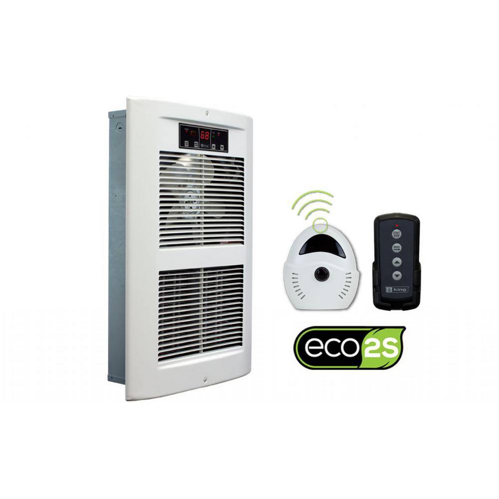 King Electric LPW ECO2S 120-Volt 1500-2750-Watt 5118-9383 BTU Electric Wall Heater in White Dove LPW1227-ECO-WD-R