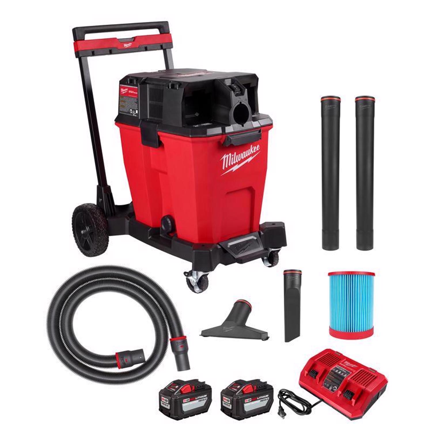 MW M18 FUEL 12 gal Cordless Wet/Dry Vacuum Kit (Battery \u0026 Charger) 4.25 HP