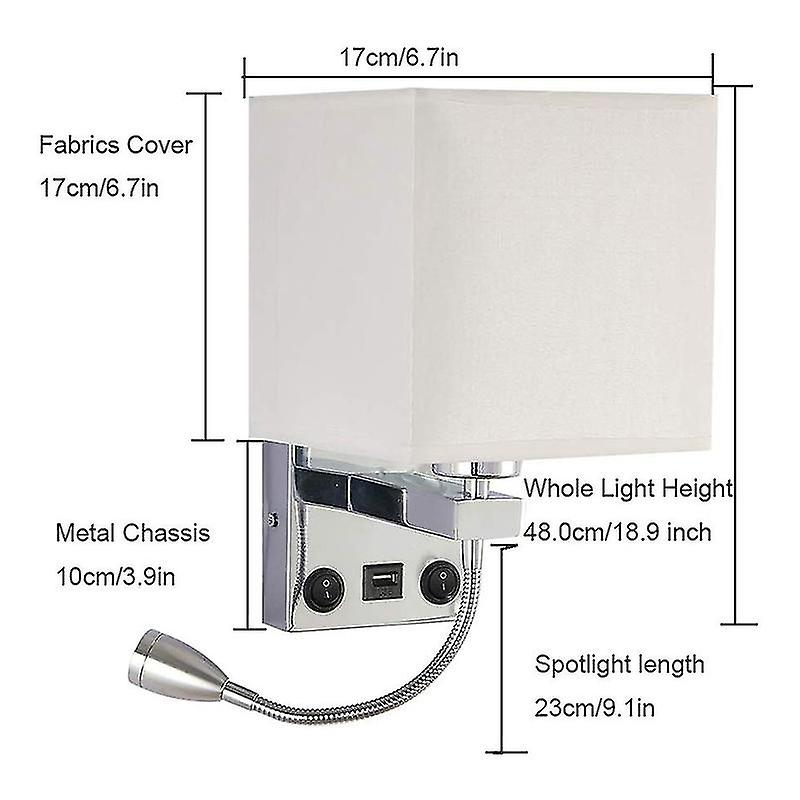 Modern Led Wall Lamp Bedside Bedroom Applique Sconce With Switch Usb Interior Headboard Home Hotel