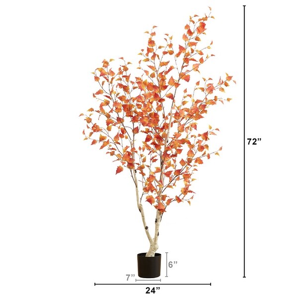 6' Autumn Birch Artificial Fall Tree