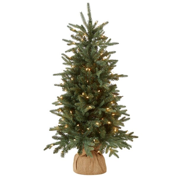 National Tree Company 4 ft. Burlap Christmas Tree with Clear Lights