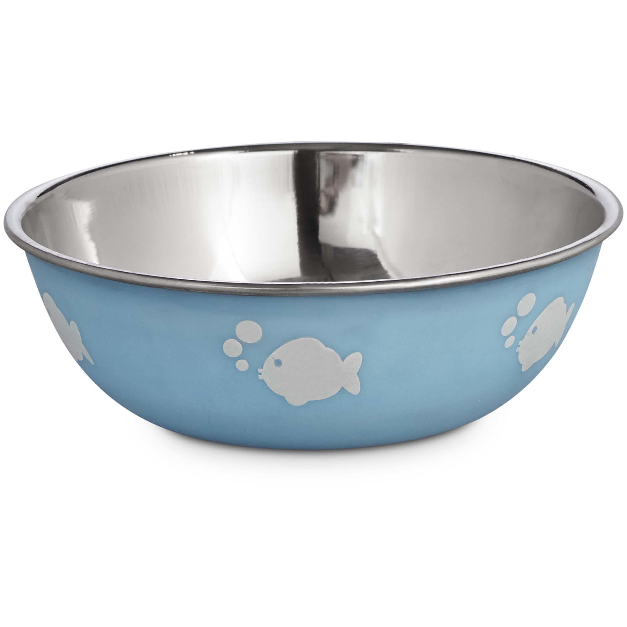 Harmony Blue Stainless Steel Cat Bowl， 1 Cup