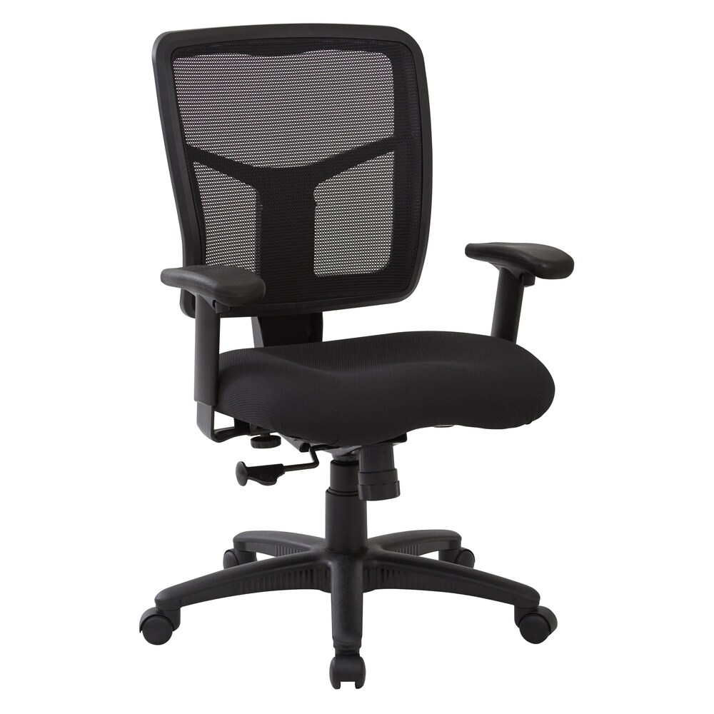 Black Mesh Back with Dove Black Fabric Seat Chair  2 to 1 Synchro Tilt