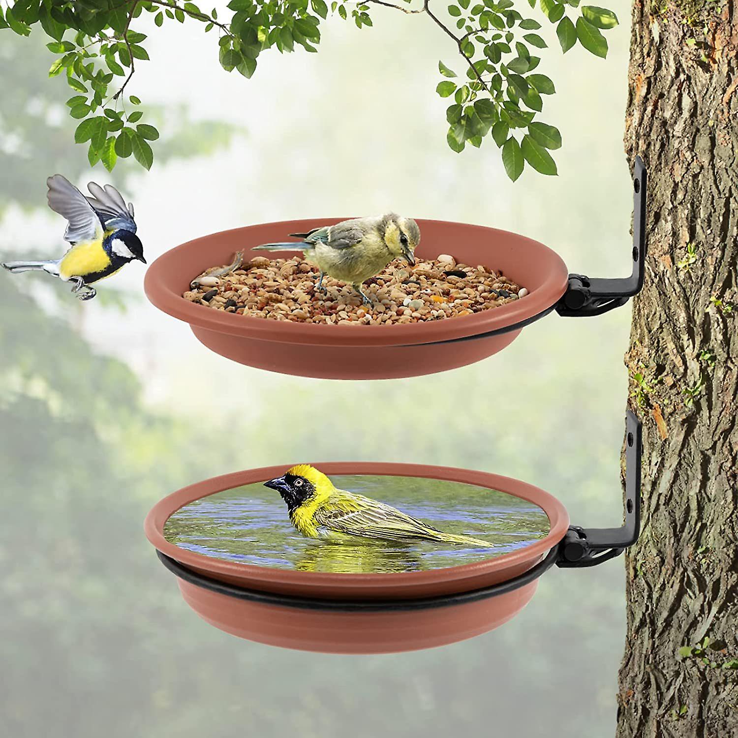 Feeding And Bathing Tray Set Garden Outdoor Hanging Bird Feeder