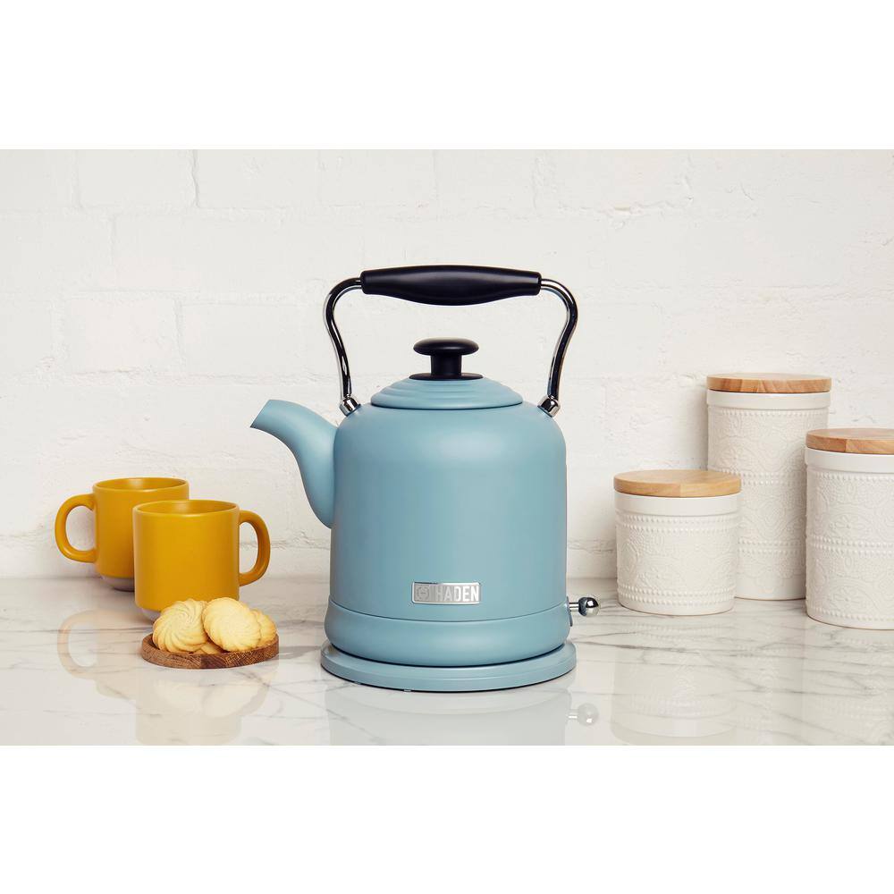 HADEN Highclere 1.5 l 6-Cup Blue Cordless Electric Kettle BPA Free with Auto Shut-Off 75025