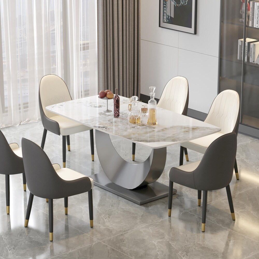 71'' Modern Rectangular Sintered Stone Dining Table