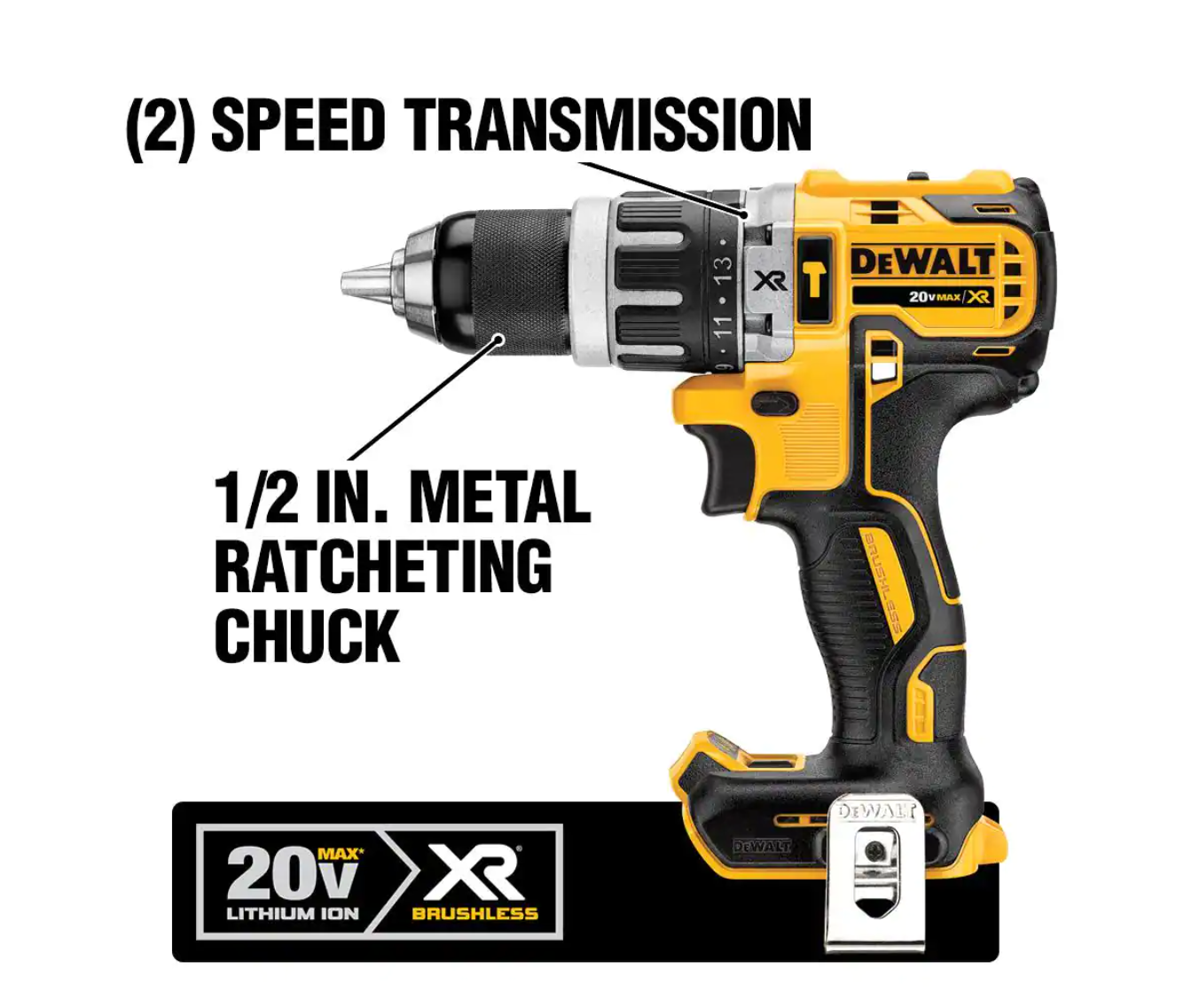 DEWALT DCK287D1M1 20-Volt MAX XR Cordless Brushless Hammer Drill/Impact Combo Kit (2-Tool) with (1) 4.0Ah Battery and (1) 2.0Ah Battery