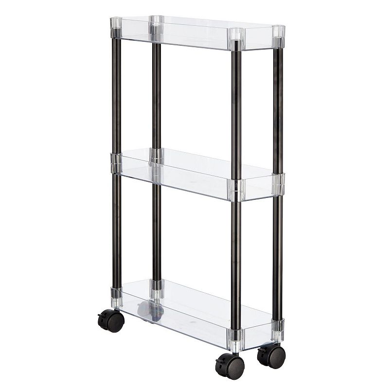 mDesign Slim 3-Tier Portable Household Rolling Cart with Wheels