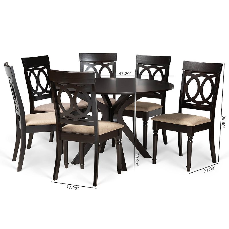 Baxton Studio Jessie Dining Table and Chair 7-piece Set