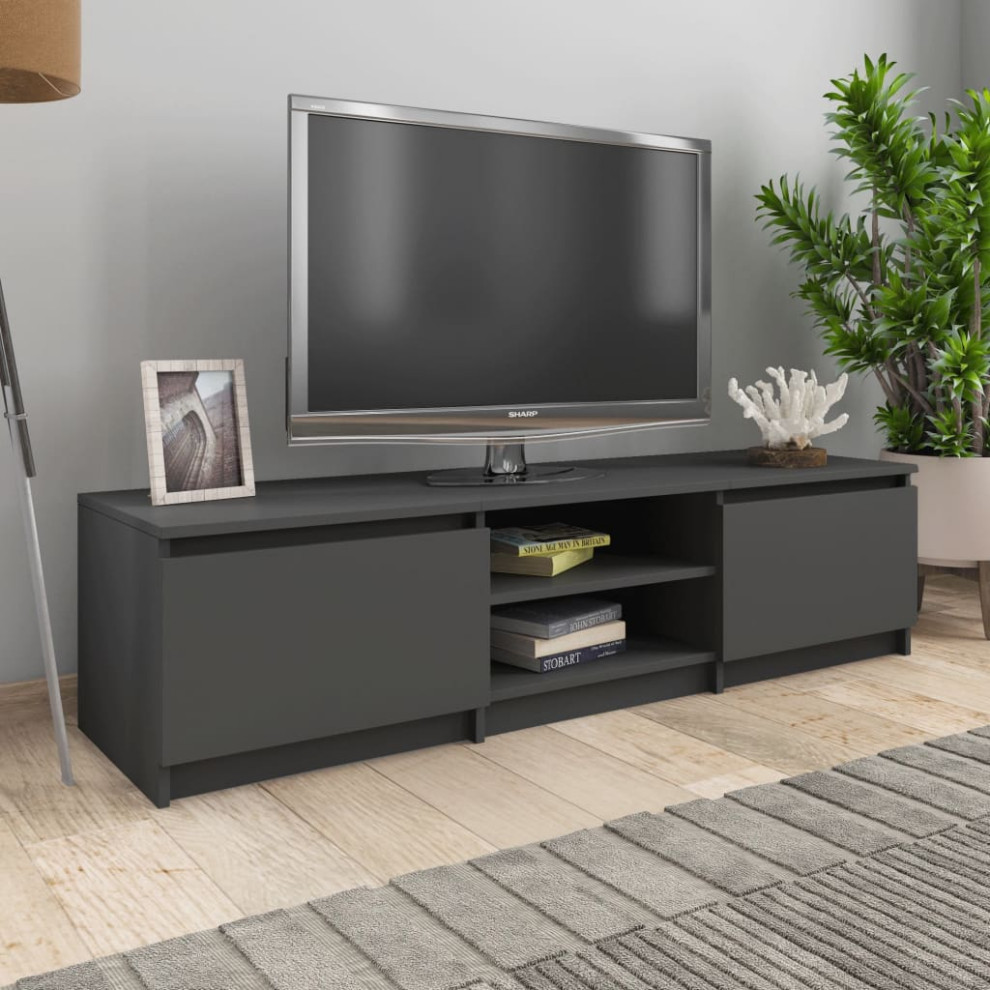 vidaXL TV Stand TV Console Sideboard TV Unit High Gloss White Engineered Wood   Transitional   Entertainment Centers And Tv Stands   by vidaXL LLC  Houzz