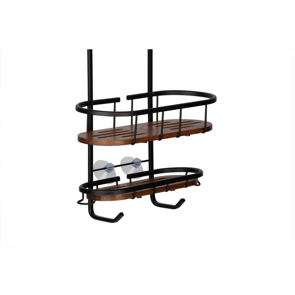 Utopia Alley Tia Rustproof Over the Shower Caddy 3 Teak Shelves SHC16