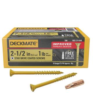 Deckmate #9 x 2-12 in. Star Flat-Head Wood Deck Screw 1 lb.-Box (87-Piece) 115980