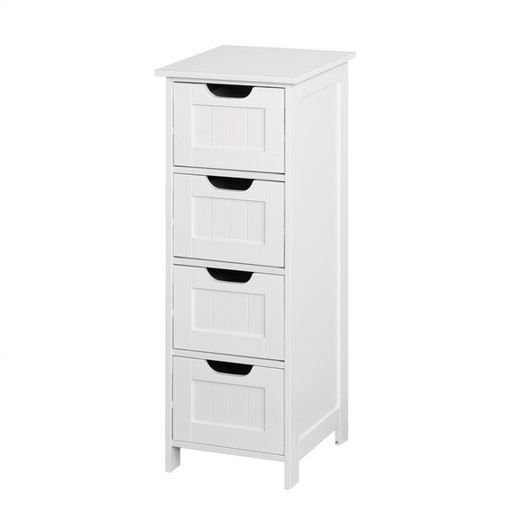 White Bathroom Storage Cabinet  Freestanding Cabin...