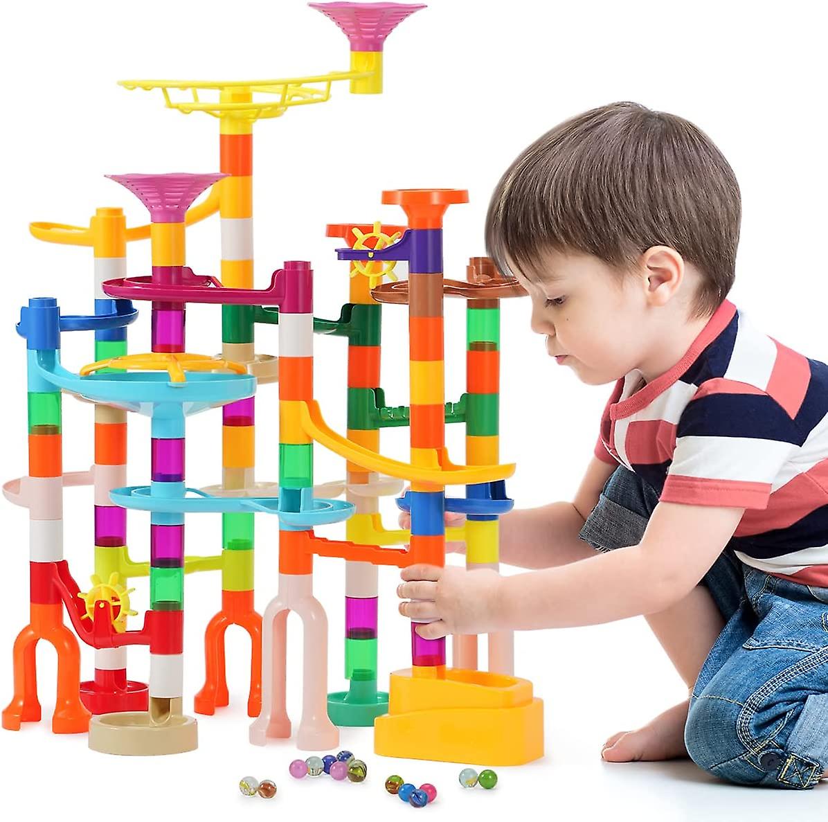 Marble Run， 166pcs Building Blocks Game Stem Educational Learning Toy， Upgraded Version Novel Part Shape， Colourful Puzzle Construction Toys For 3+ Ye