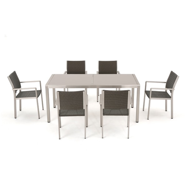 Cape Coral Outdoor 7piece Aluminum Dining Set by Christopher Knight Home