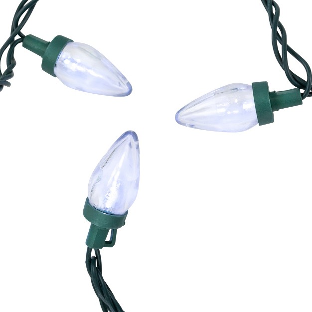 Northlight 25ct Pure White Led C7 Christmas Light Set 16ft Green Wire