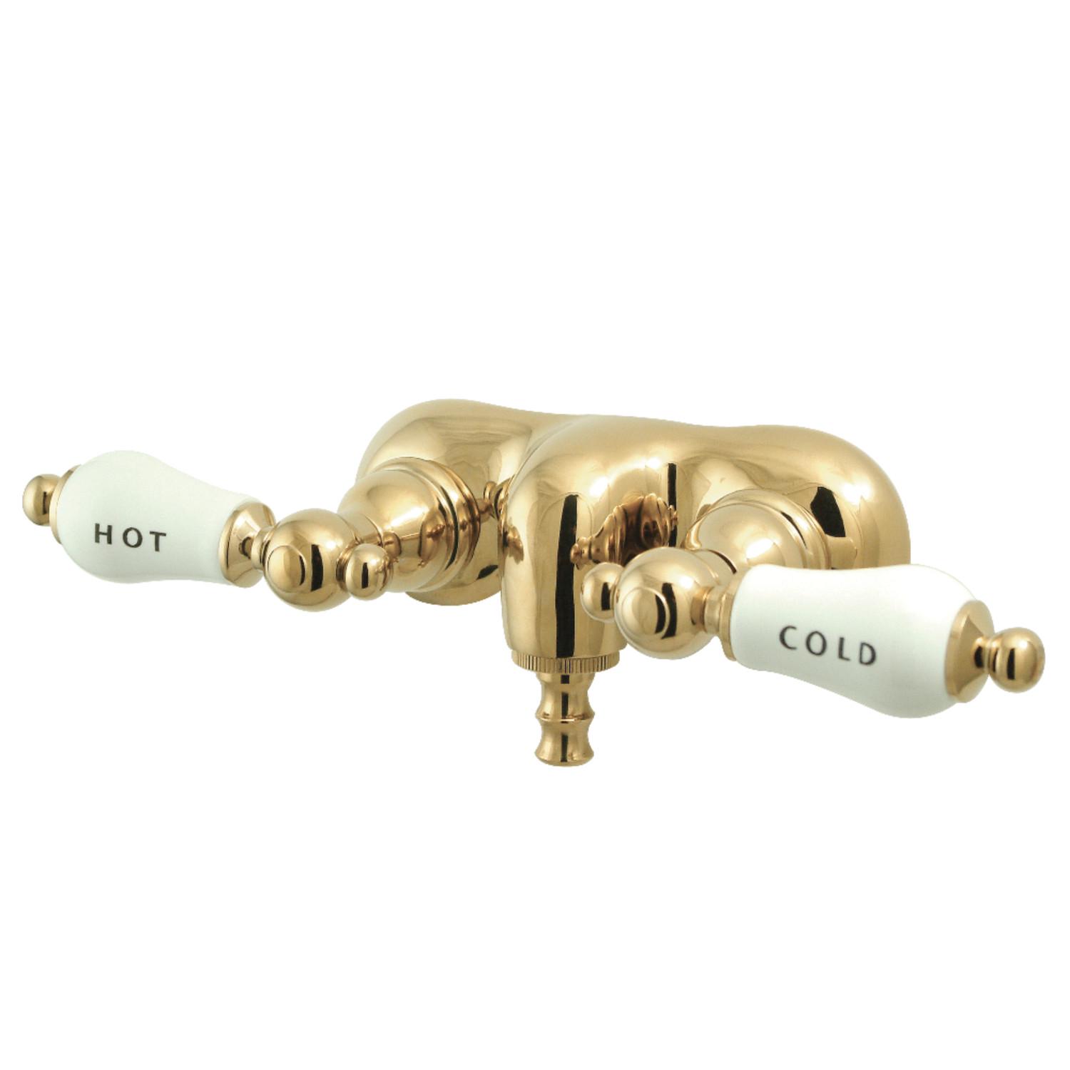 Kingston Brass CC43T2 Vintage 3-3/8-Inch Wall Mount Tub Faucet， Polished Brass